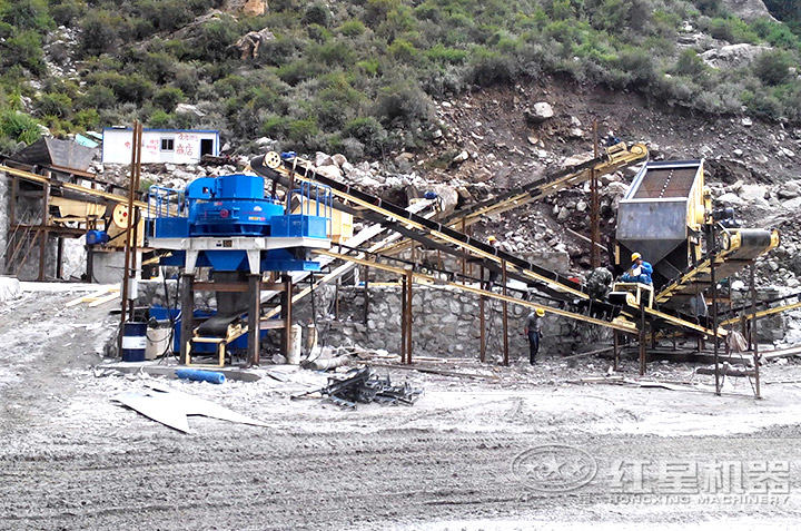 vsi制砂機用戶生產(chǎn)現(xiàn)場，多個現(xiàn)場提供就近參觀