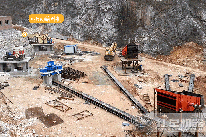 制砂生產(chǎn)現(xiàn)場設(shè)備搭配，可提供設(shè)計(jì)生產(chǎn)線服務(wù)